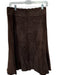 Cabi Size 6 Brown Suede Back Zip Abstract Detail Midi Skirt Brown / 6