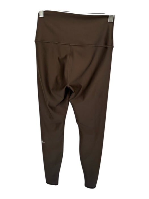 Alo Size S Brown Nylon Blend Metallic High Waist Crop Athletic Leggings Brown / S