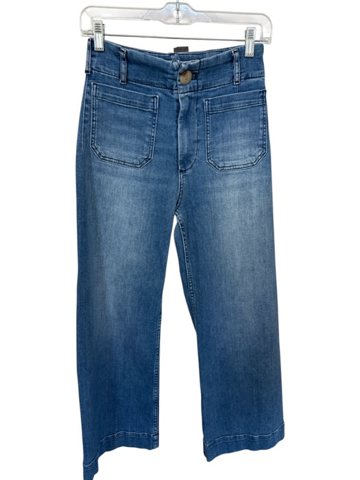Maeve Size 26 Dark Wash Cotton Blend Front Pocket Straight Leg High Waist Jeans Dark Wash / 26