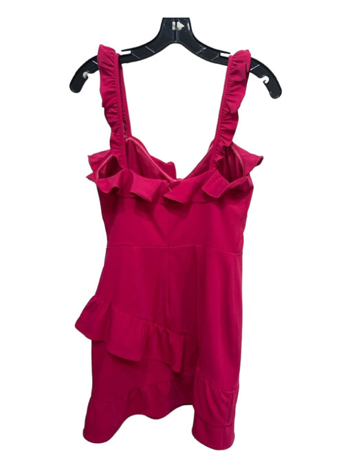 Lovers + Friends Size S Magenta Polyester Ruffle Sleeveless Back Zip Dress Magenta / S