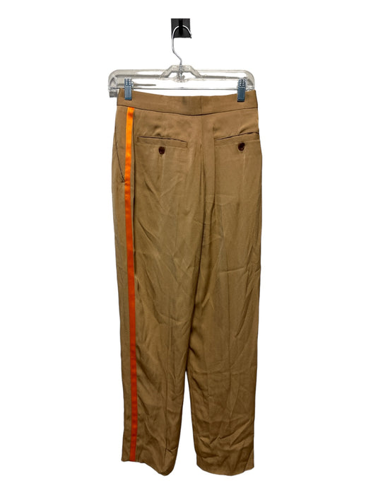 Burberry Size 4 Brown & Orange Viscose Side Stripe Pants Brown & Orange / 4