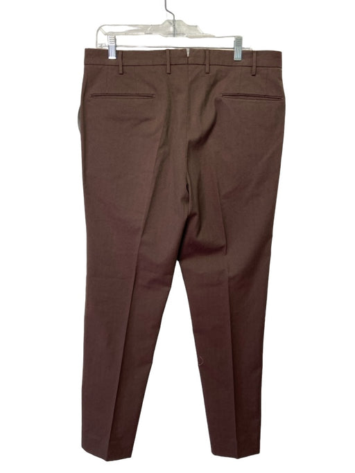 Incotex New Size 54 Brown & Multi Lino Solid Zip Fly Men's Pants 54