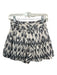 Alice & Olivia Size 0 White & Grey Cotton All Over Print zip fly Pleated Skirt White & Grey / 0