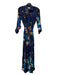 Nanette Nanette Lepore Size 2 Navy & Multi Polyester Floral Belted Dress Navy & Multi / 2