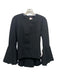 Sen Size XS Black Rayon Blend Back Zip Long Bell Sleeve Scoop Neck Top Black / XS