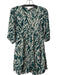 Ba&sh Size 0 Green & White Viscose V Neck Button Up 3/4 Sleeve Mini Dress Green & White / 0