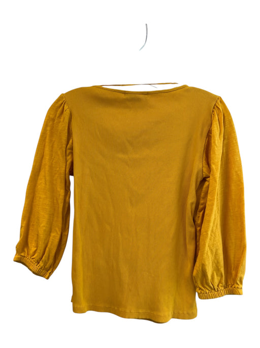 Sanctuary Size XS Yellow Cotton & Spandex Scoop Neck Ribbed Bodice Fitted Top Yellow / XS
