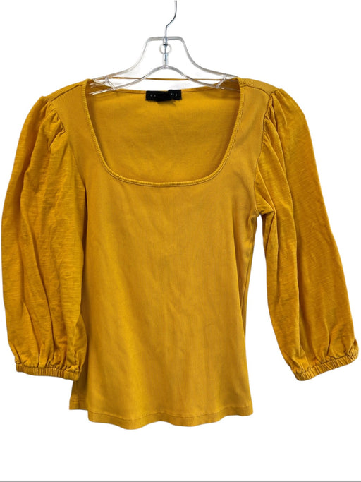 Sanctuary Size XS Yellow Cotton & Spandex Scoop Neck Ribbed Bodice Fitted Top Yellow / XS