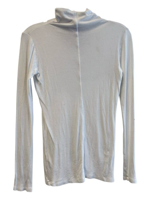 Vince Size XS White Viscose & Spandex Blend Turtle Neck Ribbed Fitted Bodice Top White / XS