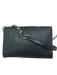 Tory Burch Black Leather Embossed Flap Magnetic Snap Closure Crossbody Bag Black