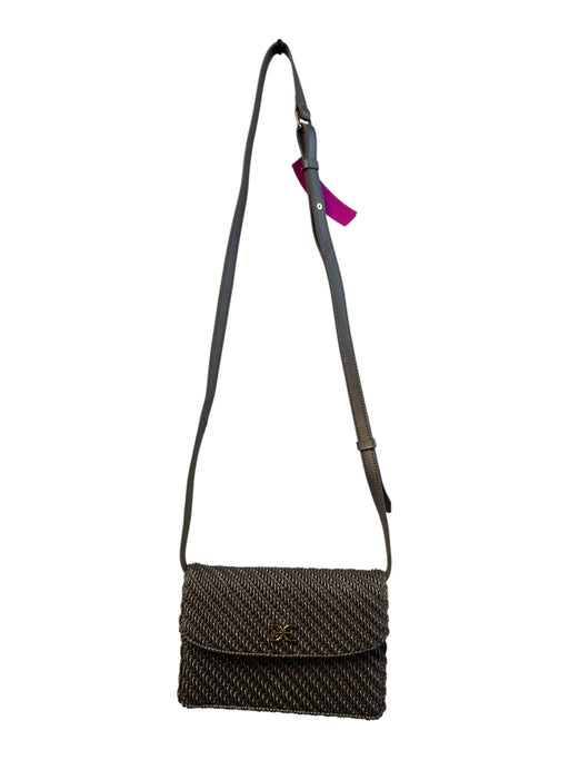 Sam Edelman Gold Polyester & Leather Textured Metallic Textured Crossbody Bag Gold