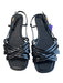 Tory Burch Shoe Size 8.5 Black Leather open toe Flat Strappy Ankle Strap Shoes Black / 8.5