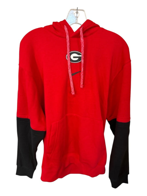 Nike Red & Black Recycled Polyester UGA Long Sleeve Athletic Men's Hoodie M