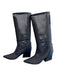 Tibi Shoe Size 37 Navy Leather Perforated Pointed Toe Calf Length Boots Navy / 37