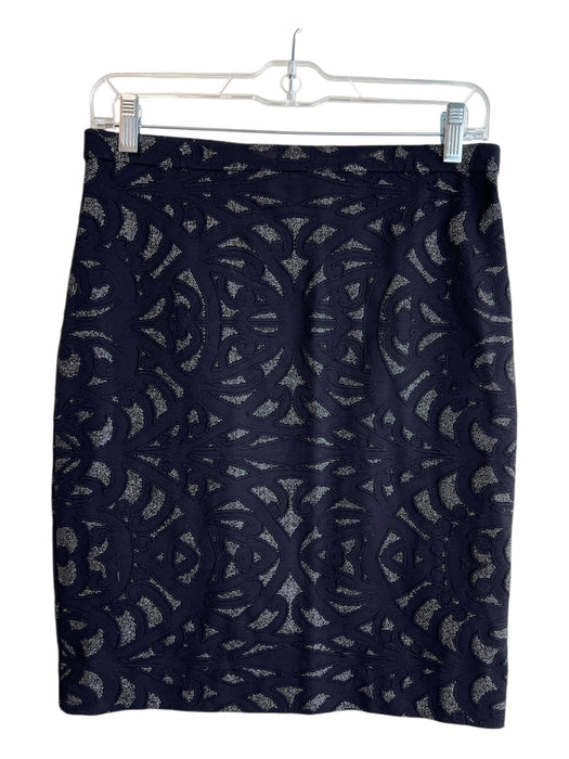 Artelier Nicole Miller Size 8 Black Nylon Blend metalic Jaquard Pull On Skirt Black / 8