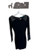 Alice & Olivia Size M Black Nylon & Leather Long Sleeve GHW Back Zip Dress Black / M