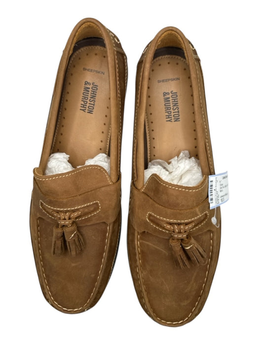 Johnston & Murphy Shoe Size 10.5 Dark Tan Leather Loafer Fringe Men's Shoes Dark Tan / 10.5