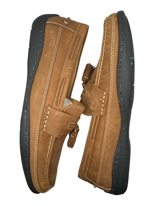 Johnston & Murphy Shoe Size 10.5 Dark Tan Leather Loafer Fringe Men's Shoes Dark Tan / 10.5