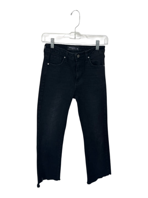 Just Black Denim Size 25 Black Cotton Blend Raw Hem Cropped Jeans Black / 25