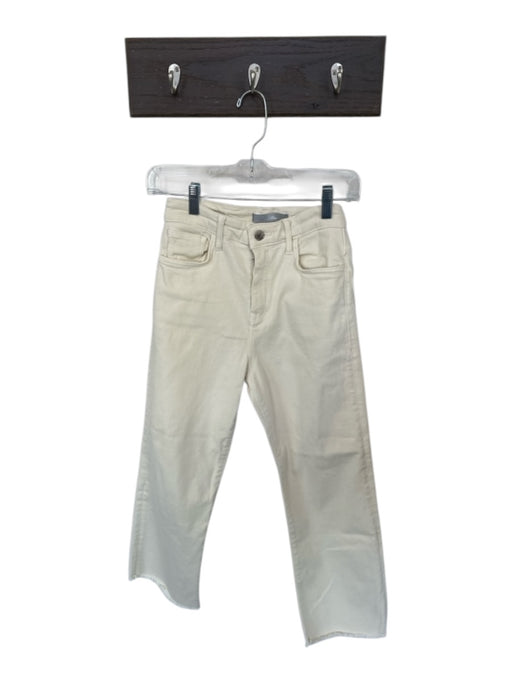 Mavi Size 25 Cream Cotton Blend Raw Hem Pants Cream / 25