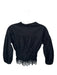 The Shirt Size XS Black Button Accentts Scrunch Detail Lace Long Sleeve Top Black / XS