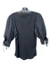 Ulla Johnson Size Medium Black Cotton Fabric Block 3/4 Balloon Sleeve V Neck Top Black / Medium