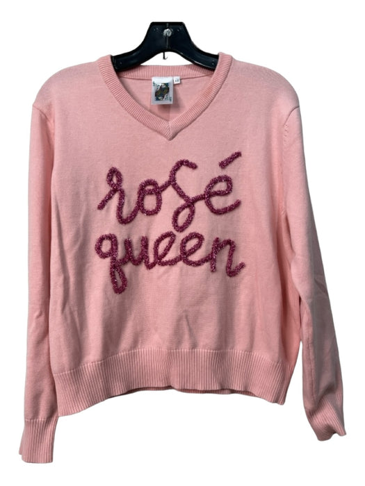 Queen of Sparkles Size XS Pink Acrylic & Cotton graphic Long Sleeve Sweater Pink / XS