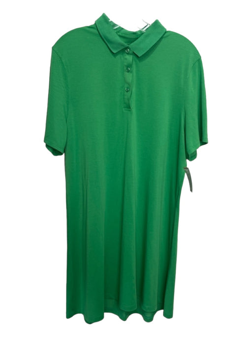 Outdoor Voices Size XXXL Green Polyester Blend Collar 1/4 Button Shift Dress Green / XXXL