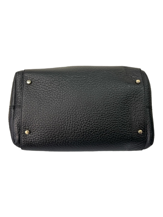 Kate Spade Black Pebble Leather Double Top Handle Shoulder Strap Bag Black / M