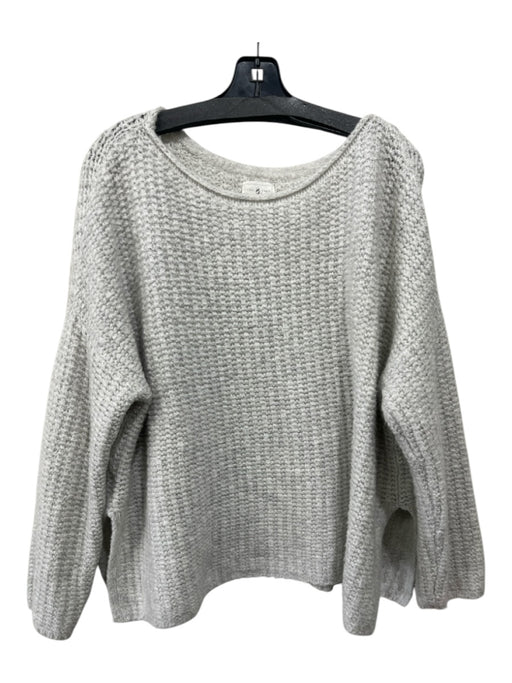 Lou & Grey Size XL Gray Acrylic Blend Long Sleeve Boat Neck Sweater Gray / XL