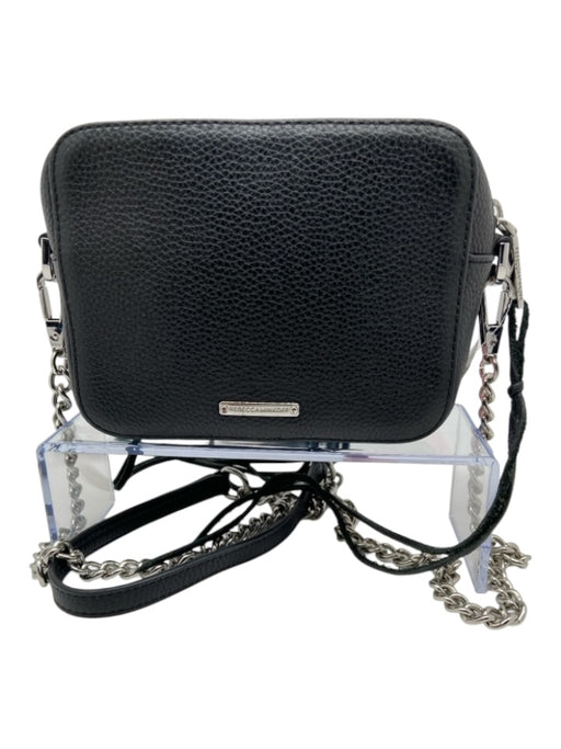 Rebecca Minkoff Black Leather Silver Hardware Zip Tassel Crossbody Bag Black / S