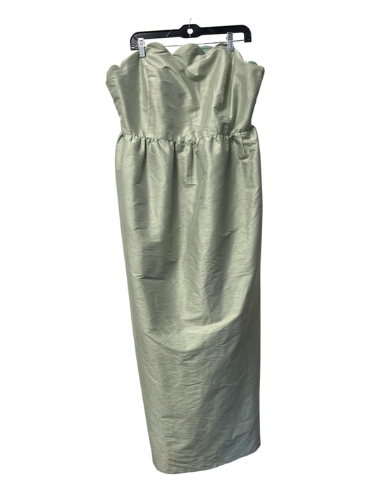 Lula Kate Size 22 Green Polyester Strapless Back Zip Scallop Edge Maxi Dress Green / 22