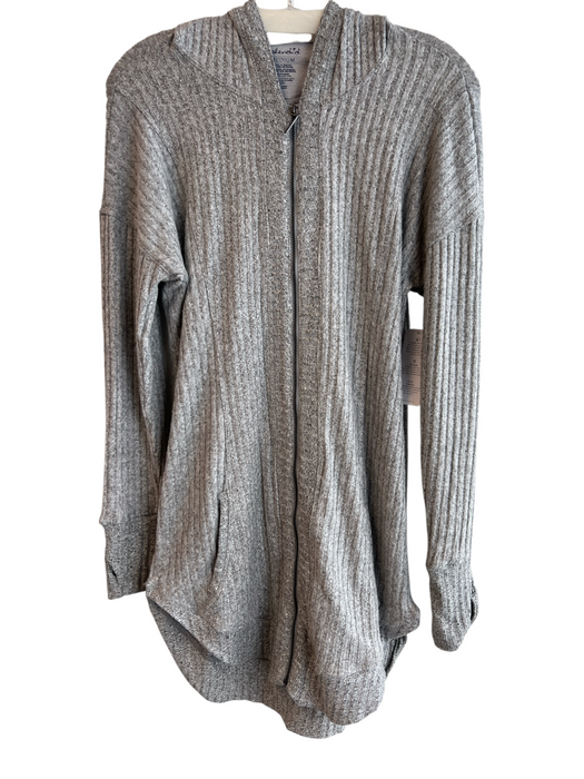 Splendid Size M Gray No Fabric Tag Long Sleeve Hooded Long Zip front Jacket Gray / M