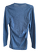 Lafayette 148 Size M Blue Polyamide Long Sleeve V Neck Semi Sheer Top Blue / M