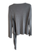 Three Dots Size M Grey Modal Long Sleeve Wrap around Scoop Neck Layered Sweater Grey / M