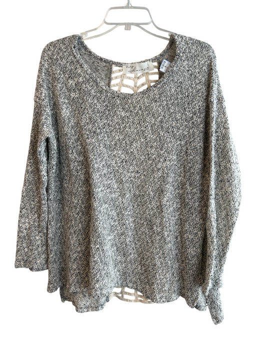 Vintage Havana Size M Gray Cotton Blend Long Sleeve Open Back Scoop Neck Top Gray / M