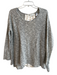 Vintage Havana Size M Gray Cotton Blend Long Sleeve Open Back Scoop Neck Top Gray / M
