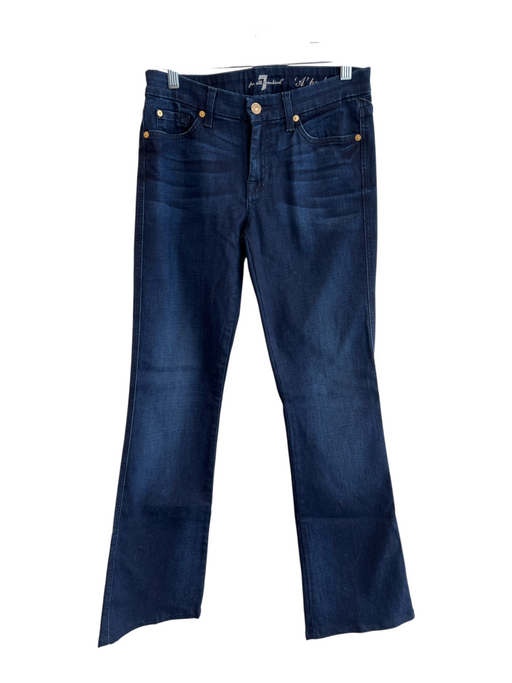7 For All Mankind Size 27 Dark Wash Cotton Blend Mid Rise Zip Fly 5 Pocket Jeans Dark Wash / 27