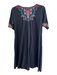 Johnny Was Size S Black & Multi Cotton Short Sleeve Embroidered Design Dress Black & Multi / S