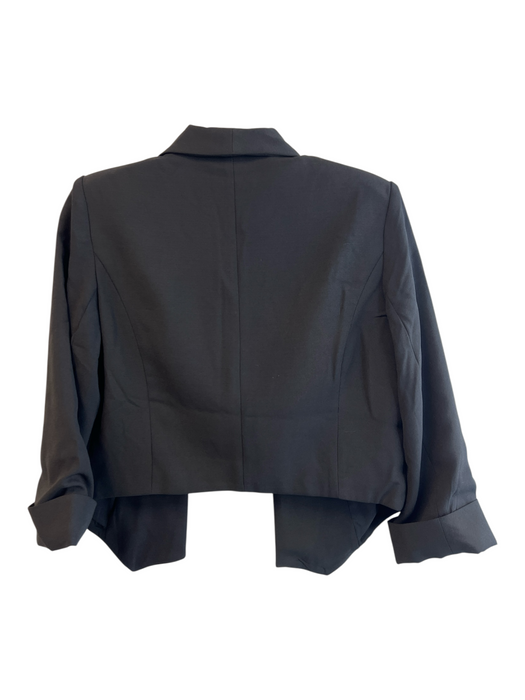 Aryn K. Size M Black Polyester Long Sleeve solid color Open Front Cropped Jacket Black / M