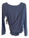 Nic + Zoe Size M Navy Blue Cotton Blend Long Sleeve Round Neck Knit Top Navy Blue / M