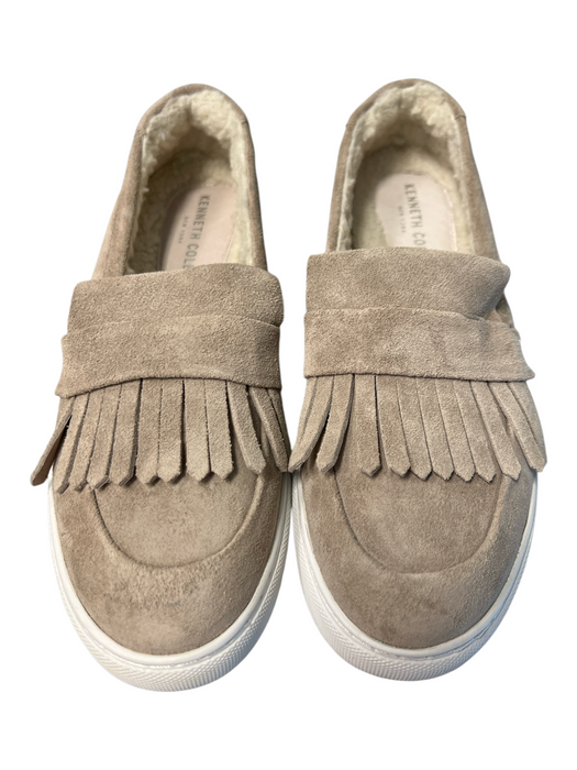 Kenneth Cole Shoe Size 9 Beige Polyester Suede Faux Fur Lining Round Toe Shoes Beige / 9