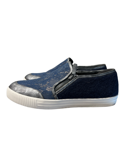 Elie Tahari Shoe Size 39 Blue Manmade Material Almond Toe Lace Overlay Shoes Blue / 39