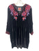Johnny Was Size M Black, Purple & Pink Silk Blend Velvet Floral Embroidery Dress Black, Purple & Pink / M
