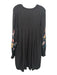 Free People Size S Black, Purple & Pink Rayon Floral Embroidered V Neck Dress Black, Purple & Pink / S