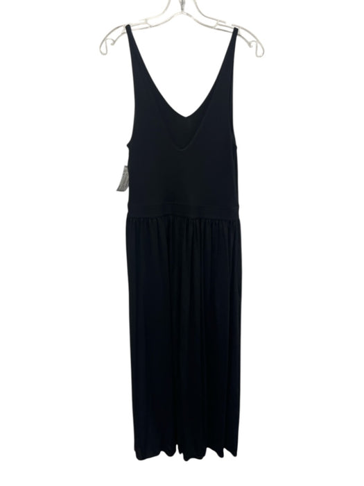 Rag & Bone Size M Black Viscose Sleeveless V Neck Gathered Waist Pocketed Dress Black / M