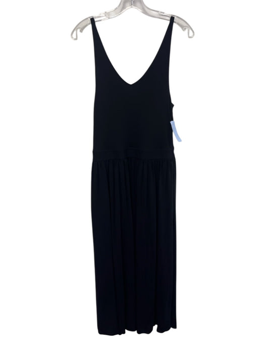 Rag & Bone Size M Black Viscose Sleeveless V Neck Gathered Waist Pocketed Dress Black / M