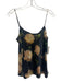 Vince Size Medium Black, Pink, Green Silk Spaghetti Strap Floral Satin Top Black, Pink, Green / Medium