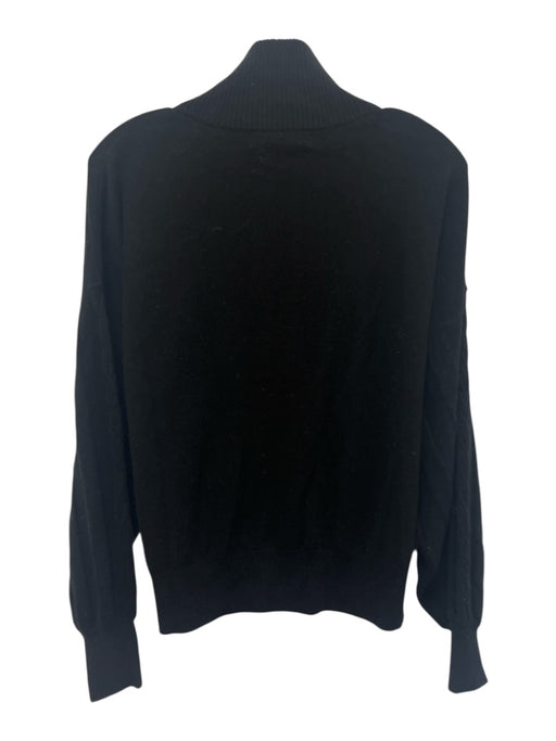 Scott & Scott Size Large Black Wool Blend Long Wide Sleeve Striped Sweater Black / Large