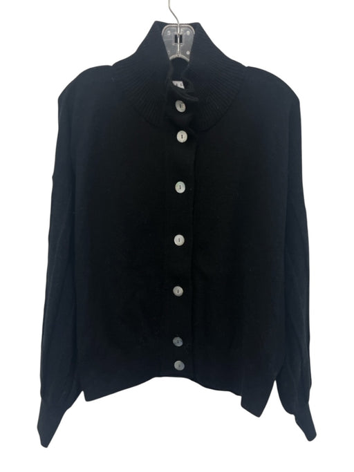 Scott & Scott Size Large Black Wool Blend Long Wide Sleeve Striped Sweater Black / Large